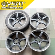 SET SPORT RIM RAYS 17x7jj Pcd 100x4 114.3x4 Offset 42 4PCS Original japan