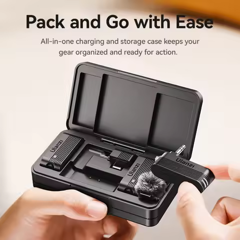 Ulanzi A100 Wireless Lavalier Microphone 20M Transmission for Street Interviews Vlogging Music Recor
