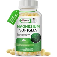 Magnesium Glycinate 500mg Soft Capsule Supplement, Small Easy-to-Swallow Capsules, High Absorption, 