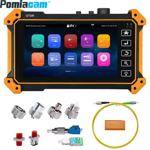 Pomiacam MOT-51 OTDR Fiber Tester, 1610nm 28dB for Live Fiber, 150km Range, with Full Adapter Kit fo