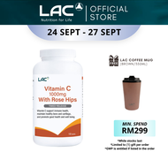 [Expiry Jun 2028] LAC Vitamin C 1000mg With Rose Hips (180 Tablets) for Immune Skin and Collagen