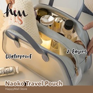 Naoko Travel Pouch 2 Layers Makeup Pouch Organiser Make Up Bag Waterproof Travel Bag Beg Simpan Facial Product