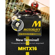 MOTOBATT Hybrid MHTX16 Motorcycle Battery with AGM Technology 12V 11Ah for MB Quadflex & Yuasa Repla