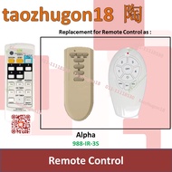 Alpha Wall Ceiling Fan Remote Control Siling Dinding Kipas 988-IR-3S