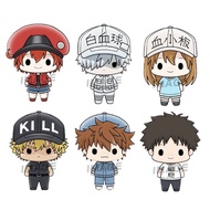 Chokorin Mascot Cells at Work Set of 6 Gachapon Model Hairaku Authentic Gashapon Figure