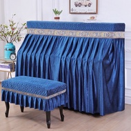 KY&amp; Piano Cover Full Cover European-Style Cotton Simple Velvet Piano Cover Piano Stool Cover Thickened Mid-Open Piano Co