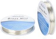 Adabele 65 Feet (20 Meters) Tarnish Resistant Jewelry Beading Wire (Wire 0.8mm/20 Gauge/0.03 Inch) Silver Plated Brass for Jewelry Crafting Making BF285-8