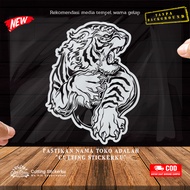 Angry Tiger Cutting Sticker Variasi Motor Mobil Stiker Macan Hitam Kumbang Siliwangi Harimau Timbul Keren Nyala Dasbor Spakbor Visor Body Kaca Helm Laptop Hologram Reflective Tahan Air Bodi Samping Scoopy Vario Beat Nmax Pcx Vespa Aesthetic Windshield