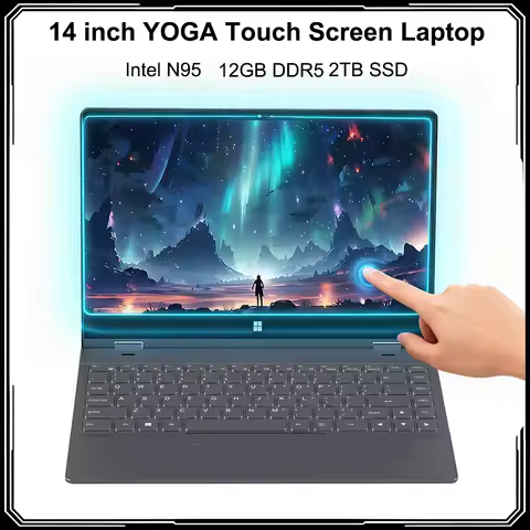 14 Inch YOGA Laptop Touch Screen Notebook Intel N95 12GB LPDDR5 1TB SSD 360° Flip Tablet 2-in-1 Pc F