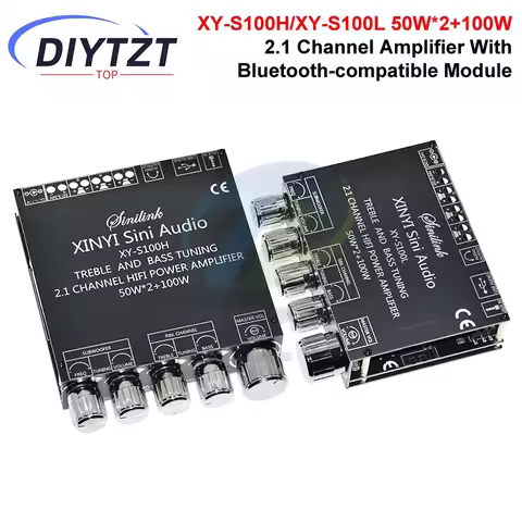 Bluetooth 5.0 2.1 Channel Power Audio Stereo Subwoofer Amplifier Board 50W*2+100W HIFI TPA3116D2 Hig