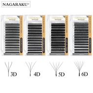 ☃ของแท้100ส่งจากไทยขนตาW ขนตา3D ขนตา4D ขนตา5D ขนตา6D ยี่ห้อNagaraku นาการากุ มีเคิฟCD 0.07✪