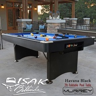 Murrey Havana 7-ft Pool Table - Meja Billiard Biliar Bilyar ISAK Hitam Lipat 7 Kaki dengan Bola Besa