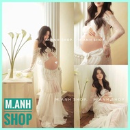 White Orchid Gown for Beautiful Maternity Concept Photography Muse