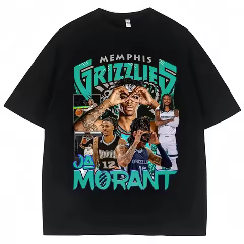 Ja Morant 12 Memphis Graphic Basketball Fans Tee Homme Men Clothing short sleeve Round Neck Printing