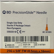 BD PrecisionGlide Needle (100 pcs) 25G X 5/8", 25G X 1'', 25G X 1 1/2''