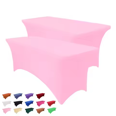 Spandex Pink Table Cloth Stretch Wedding Hotel Party Table Cover for 4ft 5ft 6ft 8ft Folding Table C