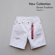 กางเกงยีนส์ขาสั้นสีขาวNo.660/4