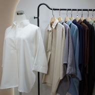 [JRS] Kate Baggy Blouse Zip Berkolar Cotton Luxe Flowy By JR Stitch Sdn Bhd