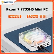 สินค้าใหม่ใหม่ Ice Soul Series Mini PC AMD Ryzen 7 R5 6600H 8 Cores RGB Light NVMe 2.5G Dual LAN Min