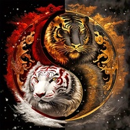 5D Diamond Painting Set for Adult Beginners Tai Chi Animal Tiger Diamond Painting Set DIY Full Circl