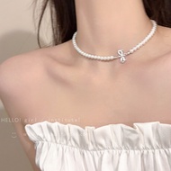 Gentle Butterfly Pearl Necklace 锁骨链 Women's Luxury Minimalist Design Pearl Choker Necklace 9P7E