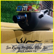 ◎ ✅ ∈ SUN RACING SILENT KILLER PIPE STAINLESS BLUE TIP FOR NMAX/AEROX/CLICK/M3/MIO/PCX160/SKYDRIVE/