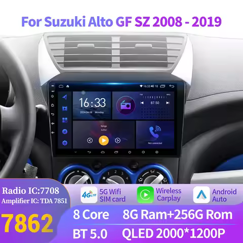For Suzuki Alto GF SZ 2008-2019 Car Radio Multimedia Android 14 Wireless BT CarPlay Navigation 7862S