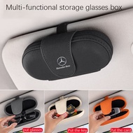Car sun visor glasses box portable suede magnetic sunglasses holder for Mercedes-Benz AMG A B C E G 