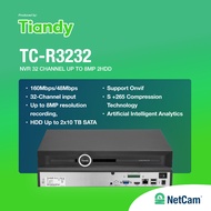TIANDY NVR TC-R3232 32 CHANNEL RECORDER IP CCTV UP TO 8MP 2HDD 10TB SUPPORT ONVIF