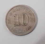 Uang Koin 10 Sen Malaysia tahun 1968