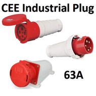 CEE Industrial Site Plug, Wall Sockets and Connector Sockets 63A 4pin 5pin