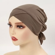 Cross Hijab Undercap 2 silang dewasa Muslim Turban Tudung All-match Women Modal Inner Cap Instant Hi
