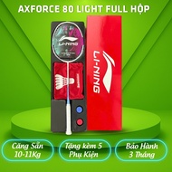 Lining Axforce 80 Light White Badminton Racket Full Pre-Stretched Box 11Kg Comes with Handle, Carryi