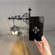 JURHOMIE Black Library Lantern Warm LED Mini Bookcase Lamp Vintage Style Reading Nook LED Nightlight