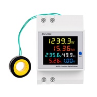 【Thailand Stock】6IN1 Din Rail AC Monitor 110V 220V 380V 100A Voltage Current Power Factor Active KWH