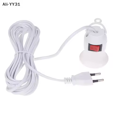 【Y3A】EU Plug 4M Power Cord Cables E27 Lamp Base Holder With Switch For Pendant Led Bulbs Fixture Han