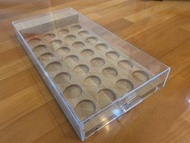 全新壓克力盒咖啡膠囊收納盒連可推拉竹底座 Acrylic Coffee capsule storage box with bamboo capsule storage drawer