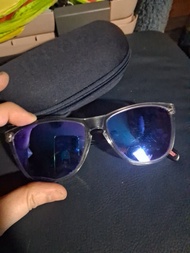 Oakley 透明框藍鏡面太陽眼鏡 連眼鏡盒