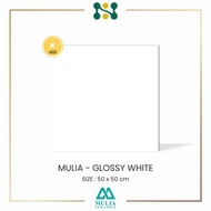 Mulia Keramik Glossy White | Putih Polos | Keramik 50x50