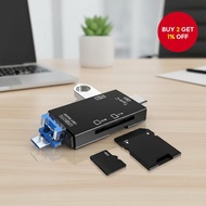 61 OTG SD TF USB,、、  6 Dalam 1 Pembaca Kad OTG SD TF Penyesuai Pemacu Kilat USB untuk Telefon, PC, K