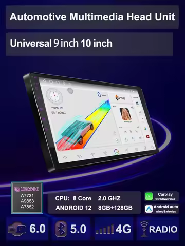 Upgradation UIS 7862 Android 12 Universal Car Multimedia AI Voice mp5 Palyer gps navigation Carplay 