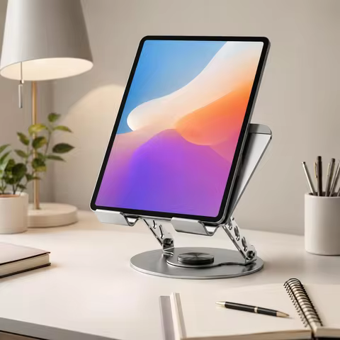 360 Rotating Laptop Stand, Foldable Laptop Riser for Desk, Aluminum Ergonomic Computer Stand, Heat D