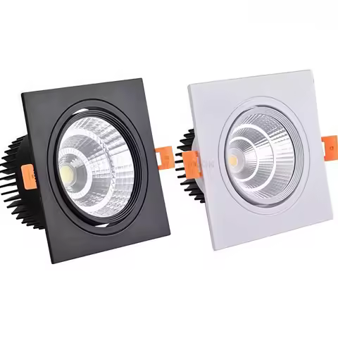 Square Embedded Dimmable COB Spotlight 5W7W10W15W20W Anti Glare AC110-220V Ceiling Downlight Indoor