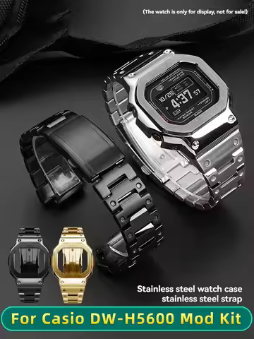 H5600 Modified metal bezel case+strap For For Casio small square 3516 DW-H5600 strap dw-h5600 stainl