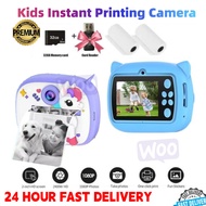Kids Instant Print Camera Mini Dial Camera Photography Video Camera Toys Inkless Printing Thermal Pr