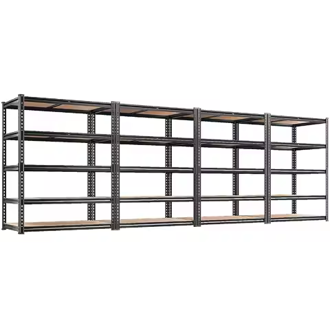 4 Pack Storage Shelves,5 Tier Heavy Duty Metal Garage Shelving, Customized