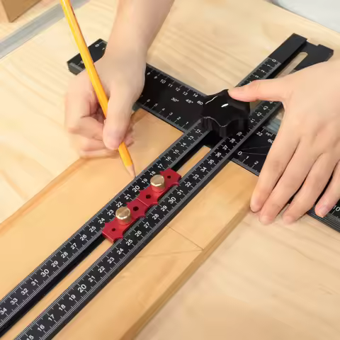 Cabinet Drawer Door Hole Drilling Template - Adjustable 2-in-1 Drilling Positioning Ruler, 54cm/21.2