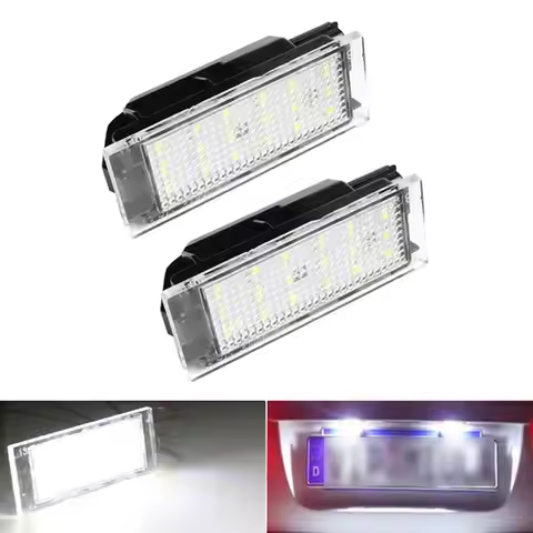 18 LED Lamp Car License Plate Light White For Renault Clio 3 4 Espace 5 Kangoo 2 Master Megane 2 3 C