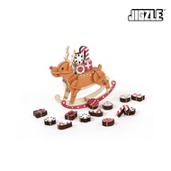 Jigzle Seasonal Christmas Rocking Rudolph (Balance Game) 3D Wooden Puzzle. Christmas Gift Exchange Idea.
