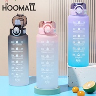 Hoomall 1 Liter Motivational Water Bottle With Straw Nozzle with Time Marker Leak Proof Sports Water Bottle for Gym Camping Tour